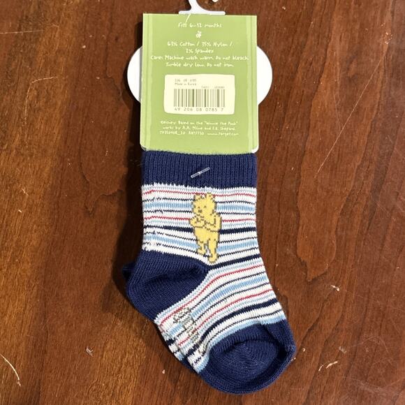 New Disney Classic Winnie The Pooh Baby Booties Socks 6-12 Months - Picture 2 of 6